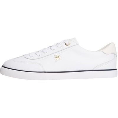 Tommy Hilfiger Damen Vulcanized Sneaker Chic Low Profile zum Schnüren, Weiß (White), 35 Tommy Hilfiger Damen Vulcanized Sneaker Chic Low Profile zum Schnüren, Weiß (White), 35