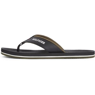 Tommy Hilfiger Herren Flip Flops Padded Comfort Sandal mit Logo, Schwarz (Black), 40 Tommy Hilfiger Herren Flip Flops Padded Comfort Sandal mit Logo, Schwarz (Black), 40