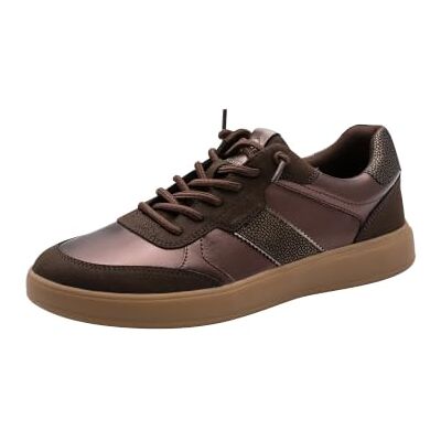Tamaris Damen Sneaker Low flach, braun (Mocca Metall.),42 Tamaris Damen Sneaker Low flach, braun (Mocca Metall.),42