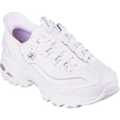Skechers Damen D'lites New Scene Hands Free Slip-ins Sneaker, Weiß/Silber, 38.5 EU Skechers Damen D'lites New Scene Hands Free Slip-ins Sneaker, Weiß/Silber, 38.5 EU