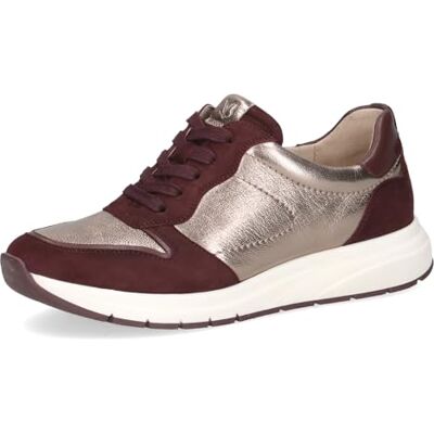 CAPRICE Damen Sneaker flach aus Leder mit Schnürsenkeln, Rot (Bordeaux Comb), 36 EU CAPRICE Damen Sneaker flach aus Leder mit Schnürsenkeln, Rot (Bordeaux Comb), 36 EU