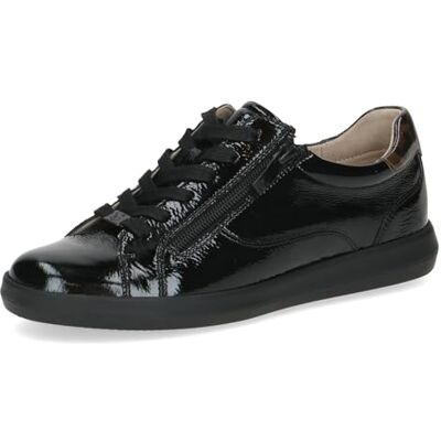 CAPRICE Damen Sneaker flach aus Leder zum Schnüren, Schwarz (Black Naplak), 36.5 EU CAPRICE Damen Sneaker flach aus Leder zum Schnüren, Schwarz (Black Naplak), 36.5 EU