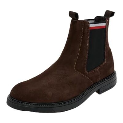 Tommy Hilfiger Herren Chelsea Boots aus Wildleder, Braun (Cocoa), 40 Tommy Hilfiger Herren Chelsea Boots aus Wildleder, Braun (Cocoa), 40