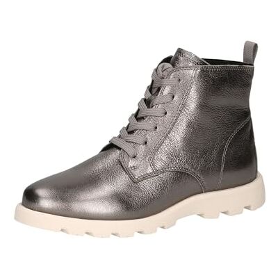 CAPRICE Damen Stiefeletten zum Schnüren aus Leder Bequem, Metallisch (Stone Metallic), 37 EU CAPRICE Damen Stiefeletten zum Schnüren aus Leder Bequem, Metallisch (Stone Metallic), 37 EU