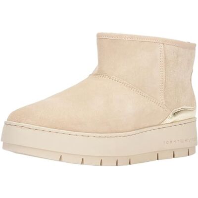 Tommy Hilfiger Damen Low Boot Stiefel Wildleder, (White Clay), 37 Tommy Hilfiger Damen Low Boot Stiefel Wildleder, (White Clay), 37
