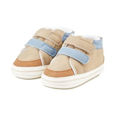 Sterntaler Baby Schuhe Farbmix – Babyschuhe aus Kunstleder mit Klettverschluss und rutschfester Sternensohle, Frottee-Innenfutter – Beige, Größe 20 Sterntaler Baby Schuhe Farbmix – Babyschuhe aus Kunstleder mit Klettverschluss und rutschfester Sternensohle, Frottee-Innenfutter – Beige, Größe 20
