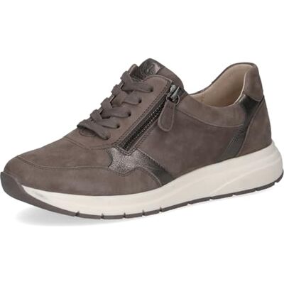CAPRICE Damen Sneaker flach aus Leder mit Wechselfußbett, Braun (Taupe Comb), 37 EU CAPRICE Damen Sneaker flach aus Leder mit Wechselfußbett, Braun (Taupe Comb), 37 EU