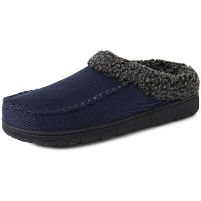 Dearfoams Brendan Herren-Clog-Hausschuhe, atmungsaktiv, Memory-Schaum, für drinnen und draußen, breite Breiten, Marineblau (Twill), 7-8 Dearfoams Brendan Herren-Clog-Hausschuhe, atmungsaktiv, Memory-Schaum, für drinnen und draußen, breite Breiten, Marineblau (Twill), 7-8