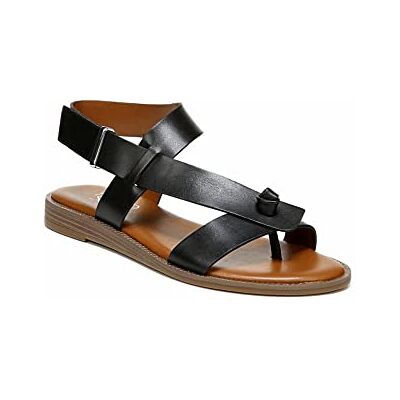 Franco Sarto Damen Glenni Flache Knöchelriemen Sandale, Schwarz, 38.5 EU Franco Sarto Damen Glenni Flache Knöchelriemen Sandale, Schwarz, 38.5 EU