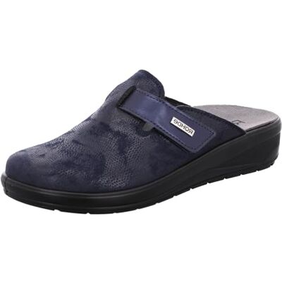 Rohde Damen Pantoffel Klett Hausschuh Gemustert Stretch Catania 6165, Größe:40 EU, Farbe:Blau Rohde Damen Pantoffel Klett Hausschuh Gemustert Stretch Catania 6165, Größe:40 EU, Farbe:Blau
