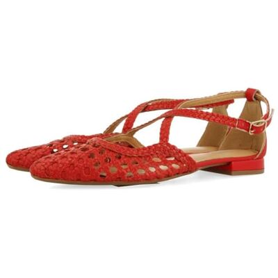 GIOSEPPO Damen Bailarinas de Piel Con Trenzados para Mujer Leskovic Ballerinas, rot, 37 EU GIOSEPPO Damen Bailarinas de Piel Con Trenzados para Mujer Leskovic Ballerinas, rot, 37 EU