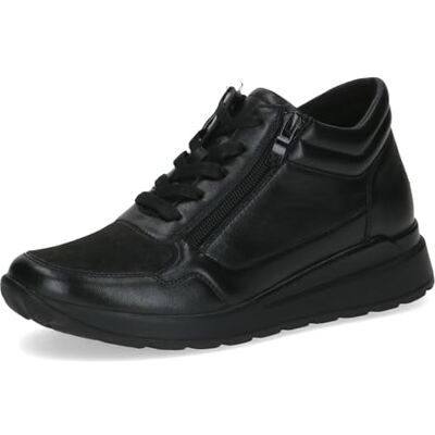 CAPRICE Comfort Damen Sneaker flach mit Reißverschluss Mehrweite H, Schwarz (Black Comb), 36 EU CAPRICE Comfort Damen Sneaker flach mit Reißverschluss Mehrweite H, Schwarz (Black Comb), 36 EU