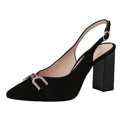 CAPRICE Damen 9-9-29600-20 Pumps Sling, Black Suede, 38 EU CAPRICE Damen 9-9-29600-20 Pumps Sling, Black Suede, 38 EU