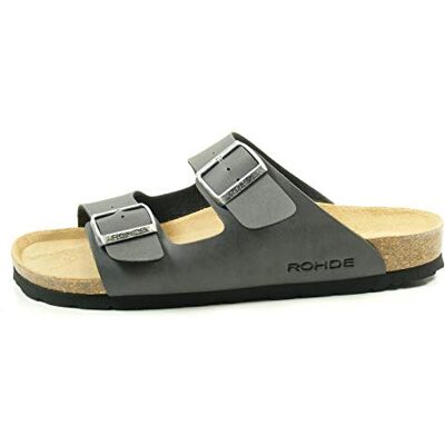 Rohde Herren Männer Sandale Pantolette Zweiriemer Hausschuhe 5920 grau, Schuhgröße:40 EU Rohde Herren Männer Sandale Pantolette Zweiriemer Hausschuhe 5920 grau, Schuhgröße:40 EU