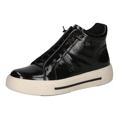CAPRICE Damen Sneaker hoch aus Leder mit Reißverschluss, Schwarz (Black Naplak), 36.5 EU CAPRICE Damen Sneaker hoch aus Leder mit Reißverschluss, Schwarz (Black Naplak), 36.5 EU