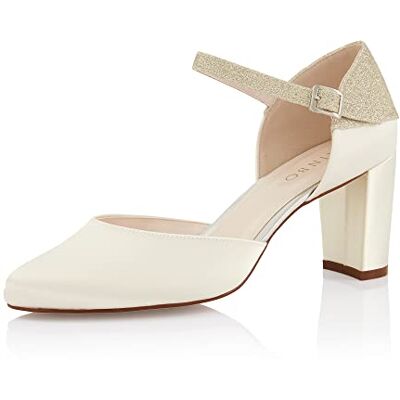 Rainbow Club Brautschuhe Kimber Damen, Pumps, Ivory Satin, Glitter Gr. 40.5 (UK 7.5) Rainbow Club Brautschuhe Kimber Damen, Pumps, Ivory Satin, Glitter Gr. 40.5 (UK 7.5)