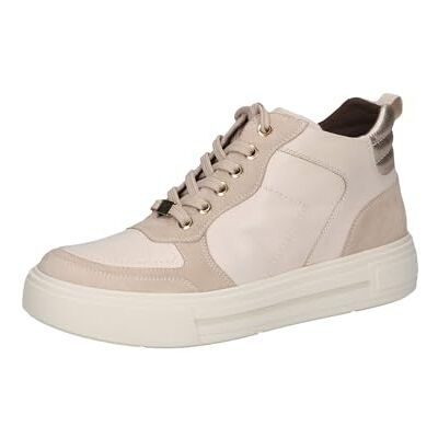 CAPRICE Damen Sneaker hoch aus Leder mit Reißverschluss, Weiß (Offwhite Comb), 39 EU CAPRICE Damen Sneaker hoch aus Leder mit Reißverschluss, Weiß (Offwhite Comb), 39 EU