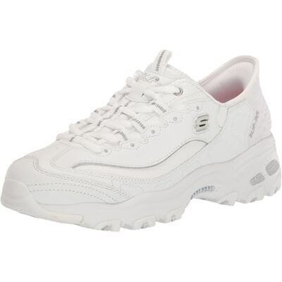 Skechers D-Lites Damen-Slip-Ins mit freien Händen, Weiß/Silber, 40 EU Skechers D-Lites Damen-Slip-Ins mit freien Händen, Weiß/Silber, 40 EU