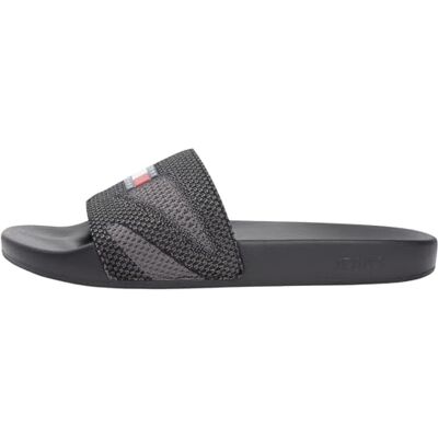 Tommy Jeans Herren Badeschuhe Summer mit Logo, Schwarz (Black/Zinc Grey), 42 Tommy Jeans Herren Badeschuhe Summer mit Logo, Schwarz (Black/Zinc Grey), 42