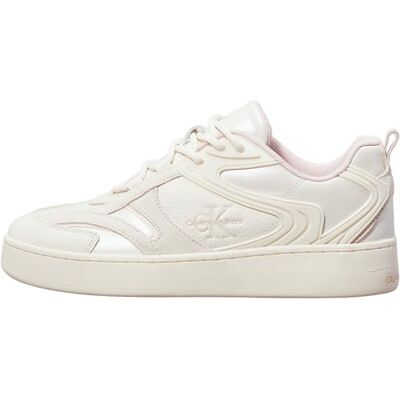 Calvin Damen Cupsole Sneaker Basket Low Perlmuttoptik, Beige (Creamy White/Peach Whip), 37 Calvin Damen Cupsole Sneaker Basket Low Perlmuttoptik, Beige (Creamy White/Peach Whip), 37