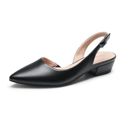 DREAM PAIRS Slingback Ballerinas Kleiderschuhe Pumps Niedrige Blockabsätze, spitze Zehen, verstellbarer Schnallen-Slingback, rutschfeste Außensohle für Damen DREAM PAIRS Slingback Ballerinas Kleiderschuhe Pumps Niedrige Blockabsätze, spitze Zehen, verstellbarer Schnallen-Slingback, rutschfeste Außensohle für Damen