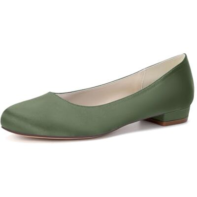 HFWXYSA Runde Zehenpartie, Satin, Flache Hochzeitsschuhe für Braut, Bequeme Brautschuhe, Flache Schuhe, Abschlussball, Abendparty, Kleid, Pumps für Damen HFWXYSA Runde Zehenpartie, Satin, Flache Hochzeitsschuhe für Braut, Bequeme Brautschuhe, Flache Schuhe, Abschlussball, Abendparty, Kleid, Pumps für Damen