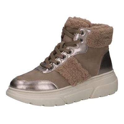 CAPRICE Damen Sneaker hoch mit Fütterung mit Schnürsenkeln Bequem, Braun (Taupe Comb), 37 EU CAPRICE Damen Sneaker hoch mit Fütterung mit Schnürsenkeln Bequem, Braun (Taupe Comb), 37 EU