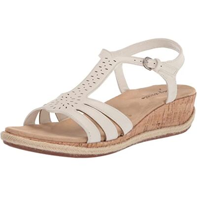Easy Street Damen Dorinda Keilsandale, Weiss/opulenter Garten, 41 EU Easy Street Damen Dorinda Keilsandale, Weiss/opulenter Garten, 41 EU