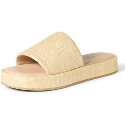 Amazon Damen Flatform-Schlappensandale, Natürlich Raffia, 40 EU Amazon Damen Flatform-Schlappensandale, Natürlich Raffia, 40 EU