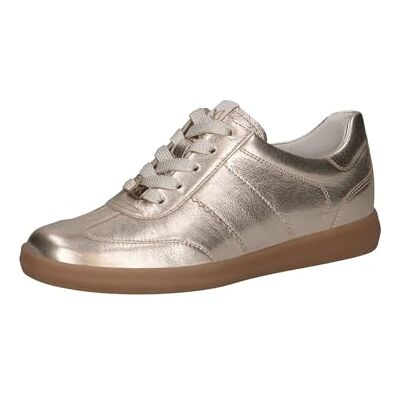 CAPRICE Damen Sneaker flach aus Leder Freizeit, Metallisch (Platin Metal.), 38 EU CAPRICE Damen Sneaker flach aus Leder Freizeit, Metallisch (Platin Metal.), 38 EU