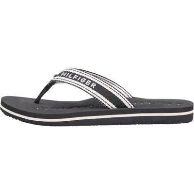 Tommy Hilfiger Damen Flip Flops Webbing Summer mit Gurtband-Riemen, Schwarz (Black), 36 Tommy Hilfiger Damen Flip Flops Webbing Summer mit Gurtband-Riemen, Schwarz (Black), 36