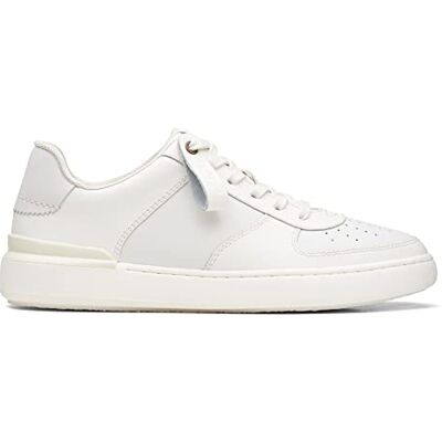 Clarks Herren Courtlite Tie Sneaker, White Leather, 42.5 EU Clarks Herren Courtlite Tie Sneaker, White Leather, 42.5 EU