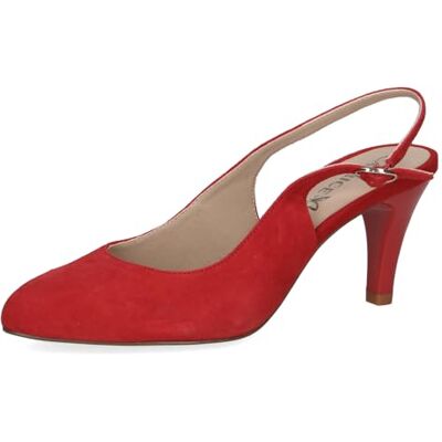 CAPRICE Damen Slingpumps aus Leder Elegant, Rot (Red Suede), 38.5 EU CAPRICE Damen Slingpumps aus Leder Elegant, Rot (Red Suede), 38.5 EU