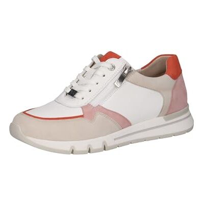 CAPRICE Comfort Damen Sneaker flach aus Leder mit Reißverschluss, Weiß (White Comb), 37 EU CAPRICE Comfort Damen Sneaker flach aus Leder mit Reißverschluss, Weiß (White Comb), 37 EU
