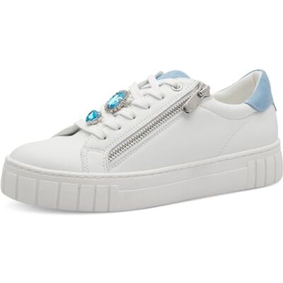MARCO TOZZI Damen Sneaker flach mit Glitzerstein Elegant, Weiß (White Comb), 40 EU MARCO TOZZI Damen Sneaker flach mit Glitzerstein Elegant, Weiß (White Comb), 40 EU
