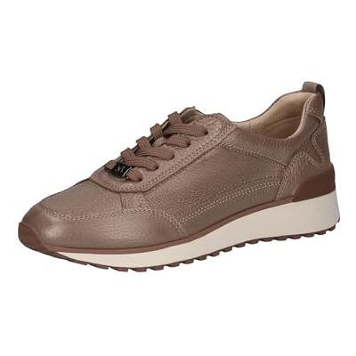 CAPRICE Damen Sneaker flach aus Leder mit Schnürsenkeln, Metallisch (Titan Deer), 41 EU CAPRICE Damen Sneaker flach aus Leder mit Schnürsenkeln, Metallisch (Titan Deer), 41 EU