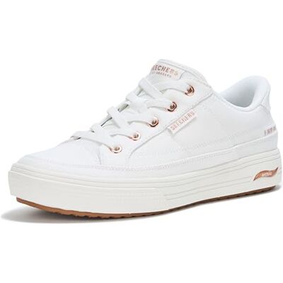Skechers Damen Arch Fit Arcade-See Ya There Hands Free Slip-ins Sneaker, Weiss/opulenter Garten, 36.5 EU Skechers Damen Arch Fit Arcade-See Ya There Hands Free Slip-ins Sneaker, Weiss/opulenter Garten, 36.5 EU