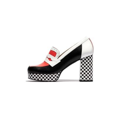 FLY London EROK453FLY, Moccasin Women's Fashion Shoes, Scarlet/Black/White, 41 FLY London EROK453FLY, Moccasin Women's Fashion Shoes, Scarlet/Black/White, 41
