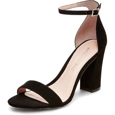 Madden Girl Damen Beella Heeled Sandale mit Absatz, Schwarzer Stoff, 35.5 EU Madden Girl Damen Beella Heeled Sandale mit Absatz, Schwarzer Stoff, 35.5 EU