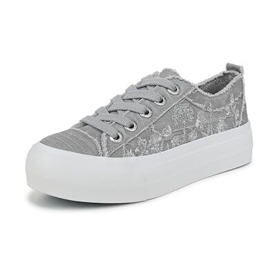Blowfish Moderner Damen-Sneaker, Fog Grey Canvas, 40 EU Blowfish Moderner Damen-Sneaker, Fog Grey Canvas, 40 EU