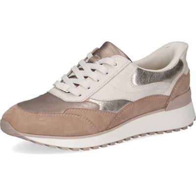 CAPRICE Damen Sneaker aus Leder, Beige (Sand Comb), 38 CAPRICE Damen Sneaker aus Leder, Beige (Sand Comb), 38