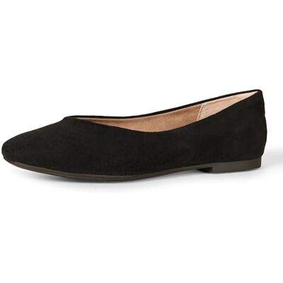 Amazon Damen Bequeme Ballerinas Zum Hineinschlüpfen Mit Eckiger Zehenpartie, Schwarz, 37.5 EU Amazon Damen Bequeme Ballerinas Zum Hineinschlüpfen Mit Eckiger Zehenpartie, Schwarz, 37.5 EU