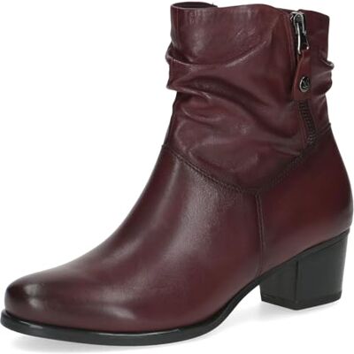 CAPRICE Damen Stiefeletten mit Absatz aus Leder mit Reißverschluss, Rot (Bordeaux Nappa), 39 EU CAPRICE Damen Stiefeletten mit Absatz aus Leder mit Reißverschluss, Rot (Bordeaux Nappa), 39 EU