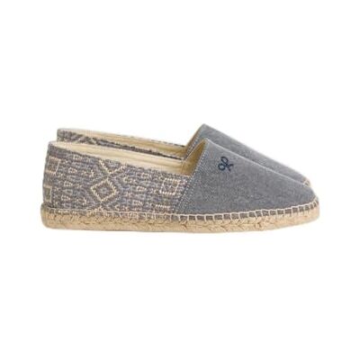 SILBON Ethnischer Espadrilles, Marineblau, 44 EU SILBON Ethnischer Espadrilles, Marineblau, 44 EU
