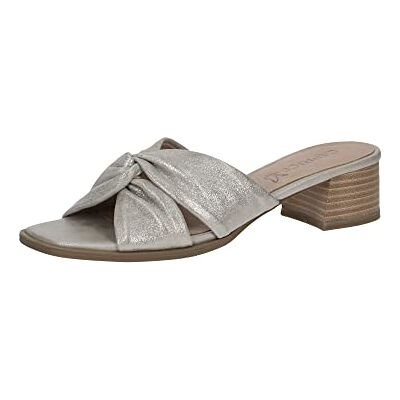 CAPRICE Damen 9-9-27204-20 Pantolette Absatz, Stone METALLIC, 38 EU CAPRICE Damen 9-9-27204-20 Pantolette Absatz, Stone METALLIC, 38 EU