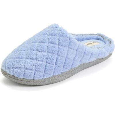 Dearfoams Leslie Terry Hausschuhe für Damen, Bequeme Clog-Hausschuhe mit Memory-Schaum, erhältlich auch in weiter Passform, 9-10 Wide Dearfoams Leslie Terry Hausschuhe für Damen, Bequeme Clog-Hausschuhe mit Memory-Schaum, erhältlich auch in weiter Passform, 9-10 Wide