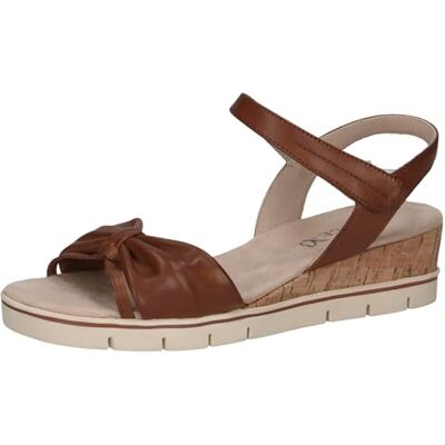 CAPRICE Damen Sandalen mit Absatz aus Leder mit Fußbett, Braun (Cognac Nappa), 37 EU CAPRICE Damen Sandalen mit Absatz aus Leder mit Fußbett, Braun (Cognac Nappa), 37 EU