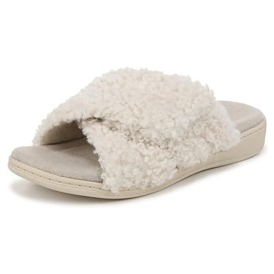 Vionic Women's Relax Ii Slides Slipper, Cream White Fabric, 38.5 EU Vionic Women's Relax Ii Slides Slipper, Cream White Fabric, 38.5 EU