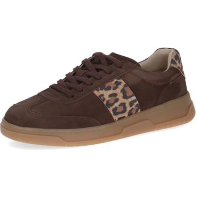 CAPRICE Damen Sneaker flach aus Leder Rund, Braun (Dk Brown Comb), 37 EU CAPRICE Damen Sneaker flach aus Leder Rund, Braun (Dk Brown Comb), 37 EU