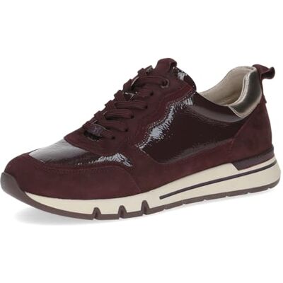 CAPRICE Comfort Damen Sneaker flach aus Leder Mehrweite H, Rot (Bordeaux Comb), 40 EU CAPRICE Comfort Damen Sneaker flach aus Leder Mehrweite H, Rot (Bordeaux Comb), 40 EU